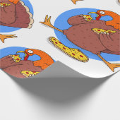 blij dat deanksgiving turkey pizza grappig cadeaupapier (Hoek)