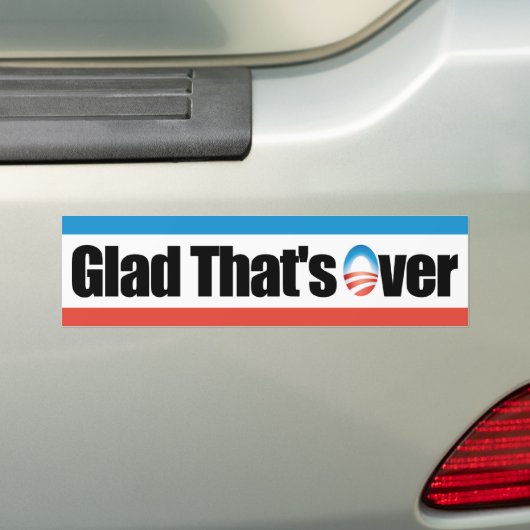 Blij dat het voorbij is - Anti-Obama Bumpersticker (Op auto)