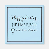 Blij dat hij de bijbel verse blauw heeft gerezen magneet (Voorkant)