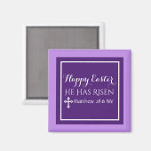 Blij dat hij de Bijbel verse Paars heeft gerezen Magneet (Voorkant / Achterkant)