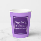 Blij dat hij de Bijbel verse Paars heeft gerezen Papieren Bekers (Achterkant)