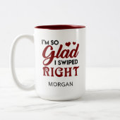 Blij dat ik de juiste Valentijnse versie heb gedra Tweekleurige Koffiemok (Links)