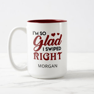 Blij dat ik de juiste Valentijnse versie heb gedra Tweekleurige Koffiemok