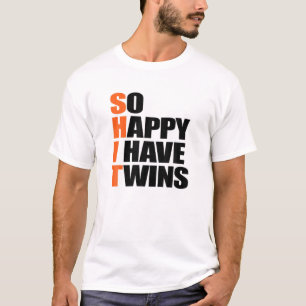 Blij dat ik een tweeling heb, een zwangere moeder. t-shirt