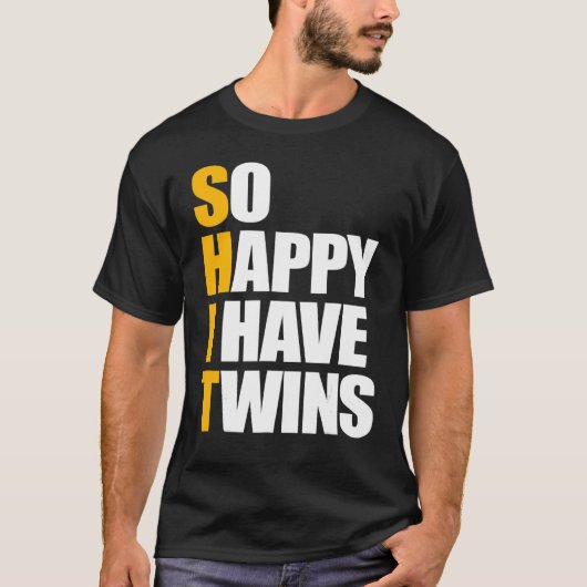 Blij dat ik een tweelingzwangerschap heb... moeder t-shirt (Voorkant)