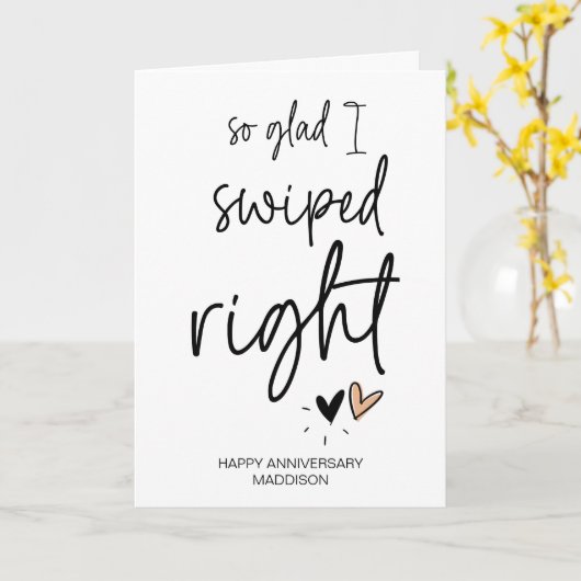 Blij dat ik veegde recht Jubileum geschenk Valenti Kaart (Gele Bloem)