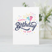 Blij dat je bent geboren op 2 Wenskaart Kaart (Staand voorkant)