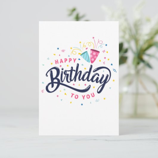 Blij dat je bent geboren op 2 Wenskaart Kaart (Staand voorkant)