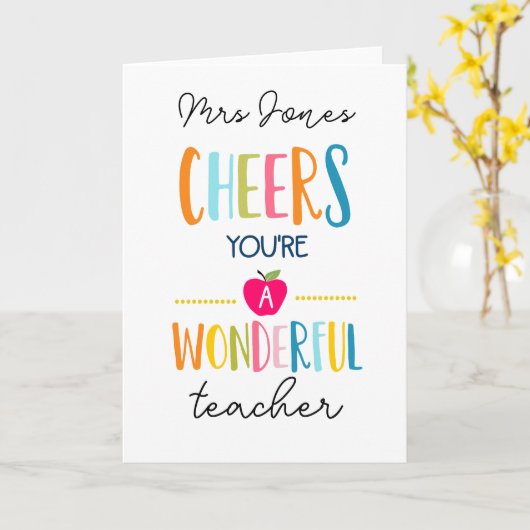 Blij dat je een geweldige leraar bent, kaart (Gele Bloem)