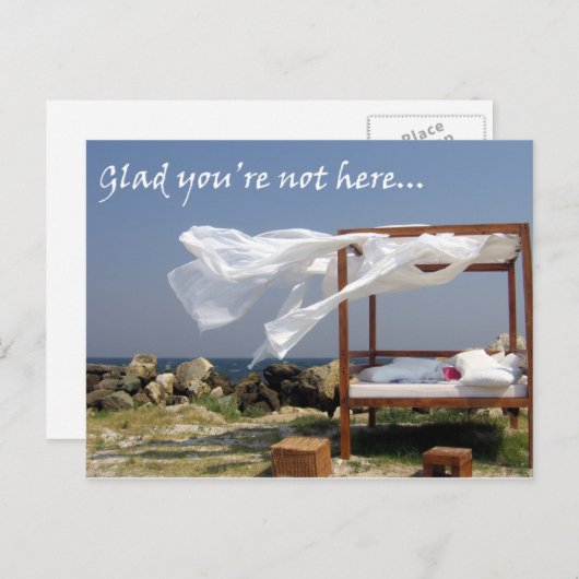 Blij dat je er niet bent - haal je bloemen. briefkaart (Voorkant / Achterkant)