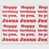 Blij dat je jarig bent, Jezus, kerstcadeau Cadeaupapier (Vlak)