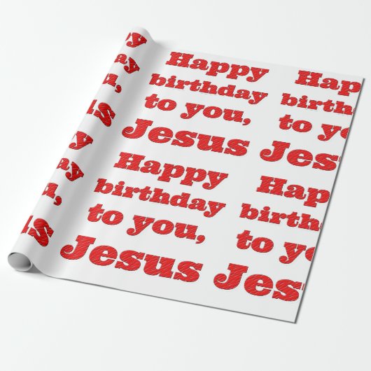 Blij dat je jarig bent, Jezus, kerstcadeau Cadeaupapier (Uitgerold)