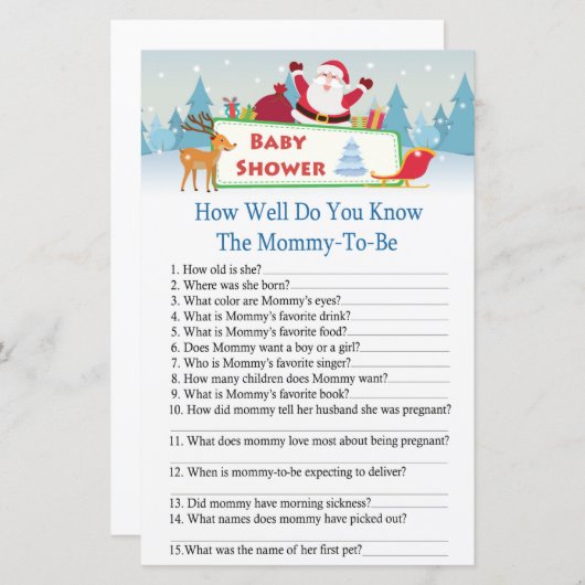 blij dat santa hoe goed je baby shower kent (Voorkant / Achterkant)