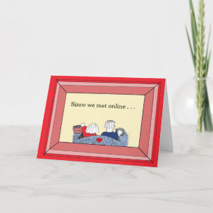 Blij dat we elkaar (online) hebben ontmoet - Valen Feestdagen Kaart