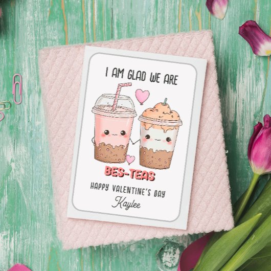 Blij dat we zijn Bes-teas KIND Valentijnsdag Class Notitiekaartje
