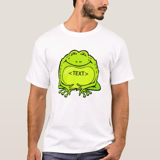 blij dikke kikker, <TEXT> T-shirt (Voorkant)
