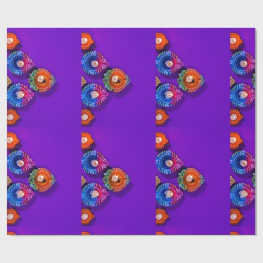 blij Diwali kleurrijke paarse en andere kleuren de Cadeaupapier (Vlak)