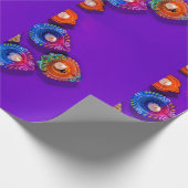 blij Diwali kleurrijke paarse en andere kleuren de Cadeaupapier (Hoek)