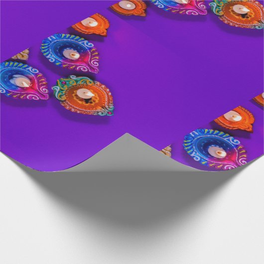 blij Diwali kleurrijke paarse en andere kleuren de Cadeaupapier (Hoek)