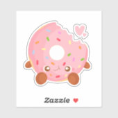 Blij donut met hagelslag sticker (Vel)