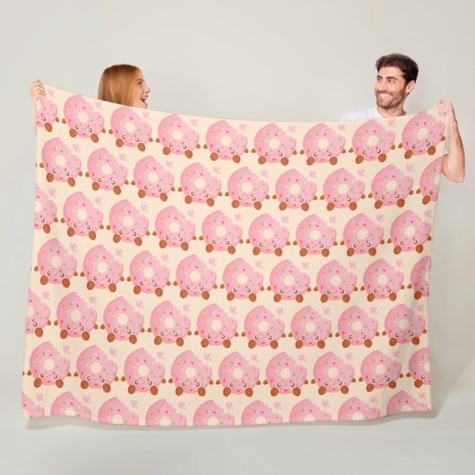 Blij donut met spikkels fleece deken (In situ)