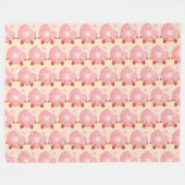 Blij donut met spikkels fleece deken (Voorkant (Horizontaal))