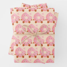 Blij donut met spikkels inpakpapier vel