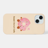 Blij donut met spikkels iPhone 15 case (Achterkant horizontaal)