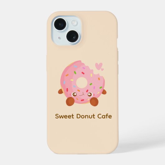 Blij donut met spikkels iPhone 15 case (Achterkant)