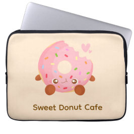 Blij donut met spikkels laptop sleeve