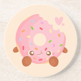 Blij donut met spikkels zandsteen onderzetter