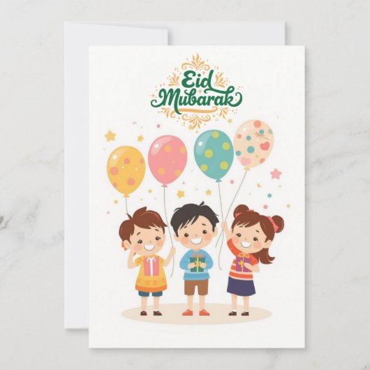 Blij Eid al-Fitr-ontwerp Feestdagenkaart (Voorkant)