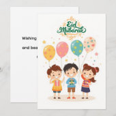 Blij Eid al-Fitr-ontwerp Feestdagenkaart (Voorkant / Achterkant)
