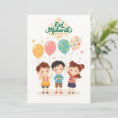Blij Eid al-Fitr-ontwerp Feestdagenkaart (Staand voorkant)