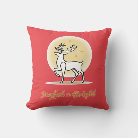 Blij en Felizijnde Kerst Rendieren Kussen (Voorkant)