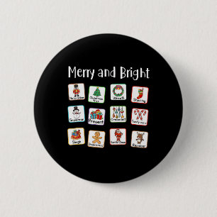 Blij en helder logopedist Aac Slp Kerstmis Ronde Button 5,7 Cm