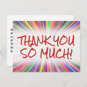 Blij en speels "HEEL ERG BEDANKT!" Briefkaart (Voorkant / Achterkant)