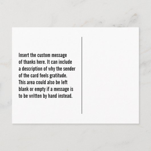 Blij en speels "HEEL ERG BEDANKT!" Briefkaart (Achterkant)