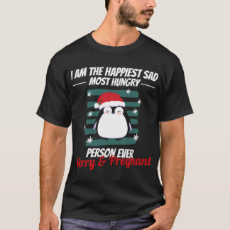 Blij en zwanger, ik ben de gelukkigste droevigste t-shirt