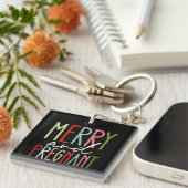 Blij en Zwanger Zwangerschaps Kerst Mama Sleutelhanger (Voorkant Rechts)