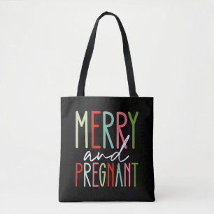 Blij en Zwanger Zwangerschaps Kerst Moeder Tote Bag