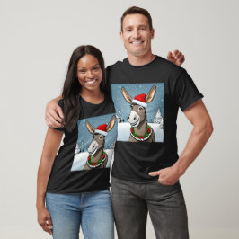 Blij ezels kerstmis t-shirt