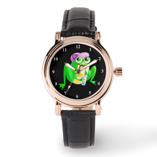 Blij Feest Kikker - Horloge (Voorkant)