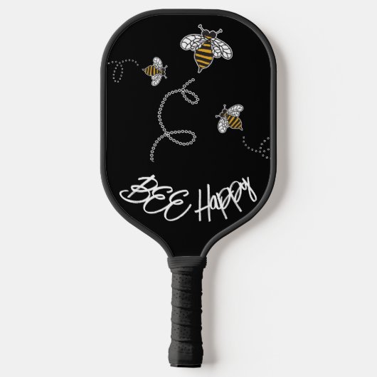 Blij fijn Cute Yellow en Black Modern Pickleball Paddle (Achterkant)