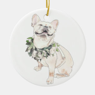 Blij Frans vrouwtje Keramisch Ornament