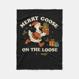 Blij Ganzen Op Vrije Voeten Grappig Kerst Silly Hu Fleece Deken
