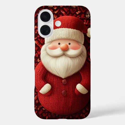 Blij gebreide kerstman rode trui Kerstmis Case-Mate iPhone Case (Achterkant)