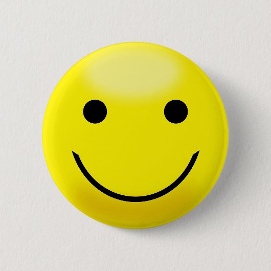 Blij Geel Gezicht Ronde Button 5,7 Cm (Voorkant)