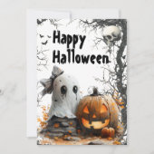 Blij Geesten — Aanpasbare Halloween Feestdagenkaart (Voorkant)