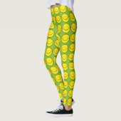 blij gele glimlach leggings (Links)